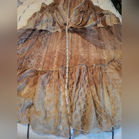 Oragami Lace Duster Vest with High-Low Hem M - Picture 5 of 12